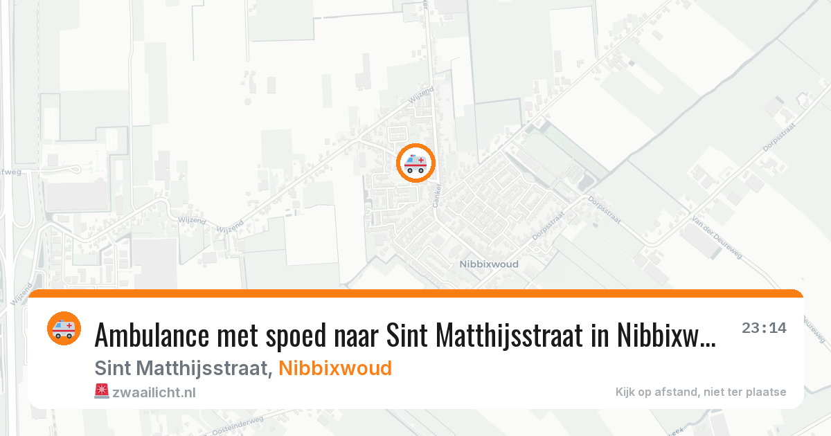 Ambulance met spoed naar Sint Matthijsstraat in Nibbixwoud — 4 jul 2026