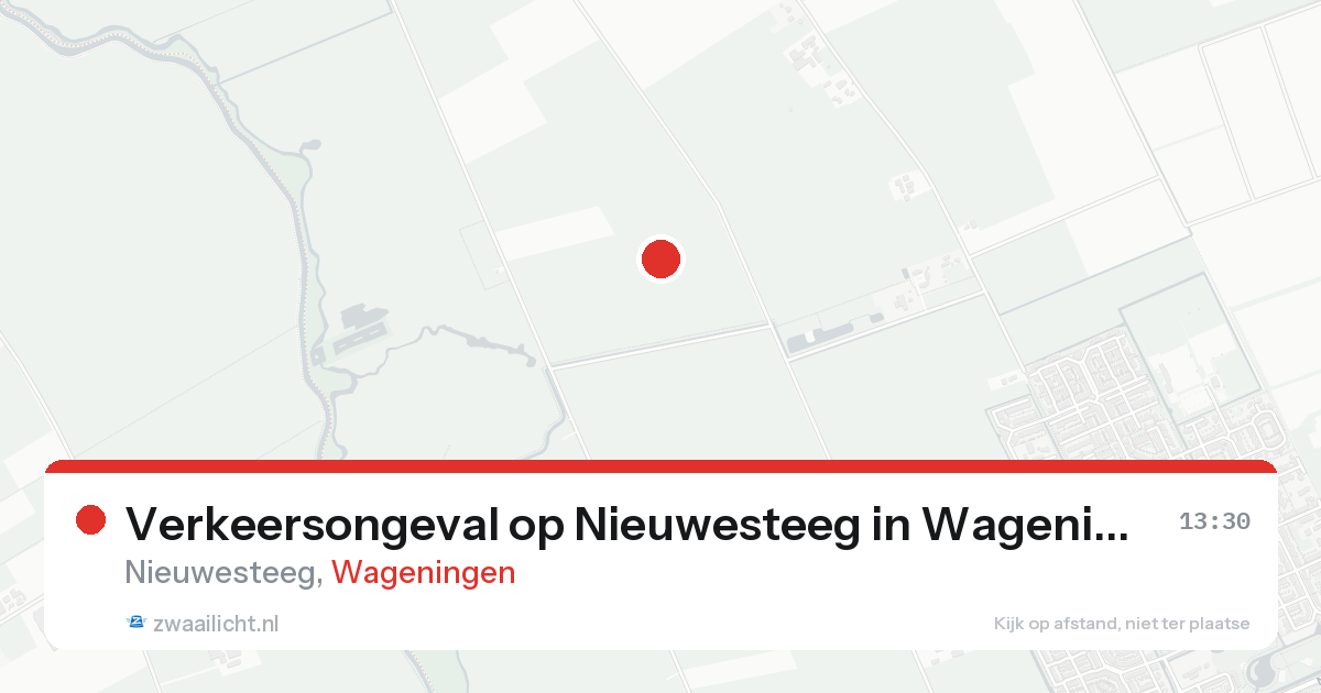 Verkeersongeval op Nieuwesteeg in Wageningen — 16 aug 2026