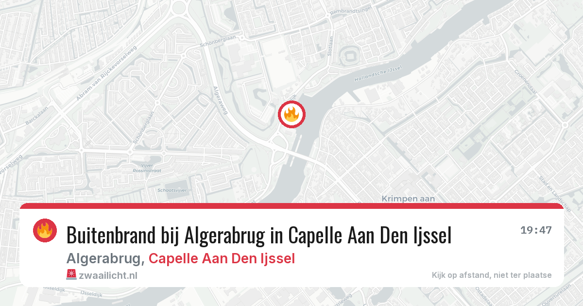 Buitenbrand bij Algerabrug in Capelle Aan Den Ijssel — 12 aug 2026