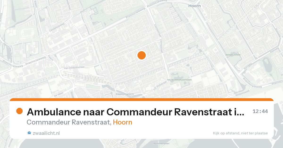 Ambulance naar Commandeur Ravenstraat in Hoorn — 19 aug 2026