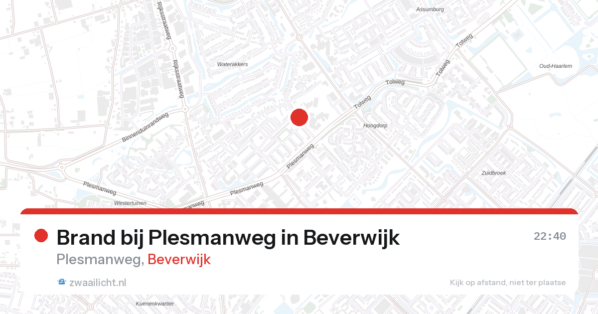 Brand bij Plesmanweg in Beverwijk — 13 jun 2026
