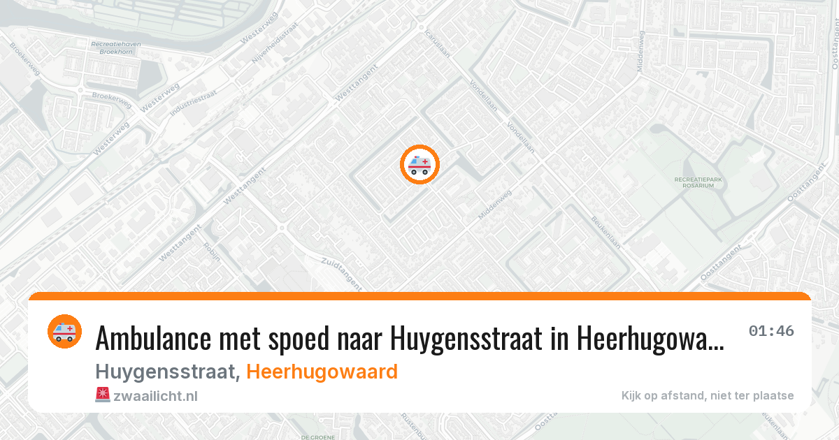 Ambulance met spoed naar Huygensstraat in Heerhugowaard — 16 mei 2026