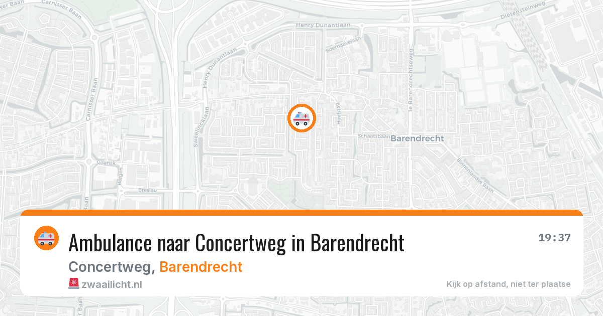 Ambulance naar Concertweg in Barendrecht — 13 aug 2026