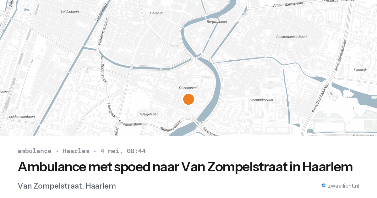 Ambulance met spoed naar Van Zompelstraat in Haarlem — 4 mei 2026