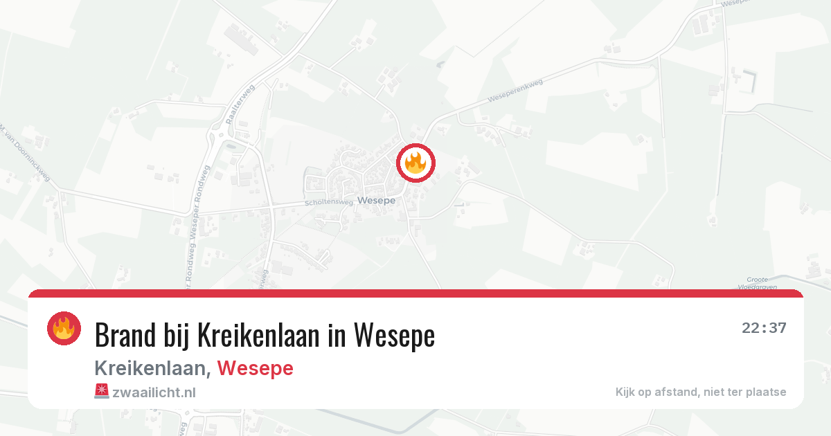 Brand bij Kreikenlaan in Wesepe — 15 jun 2026