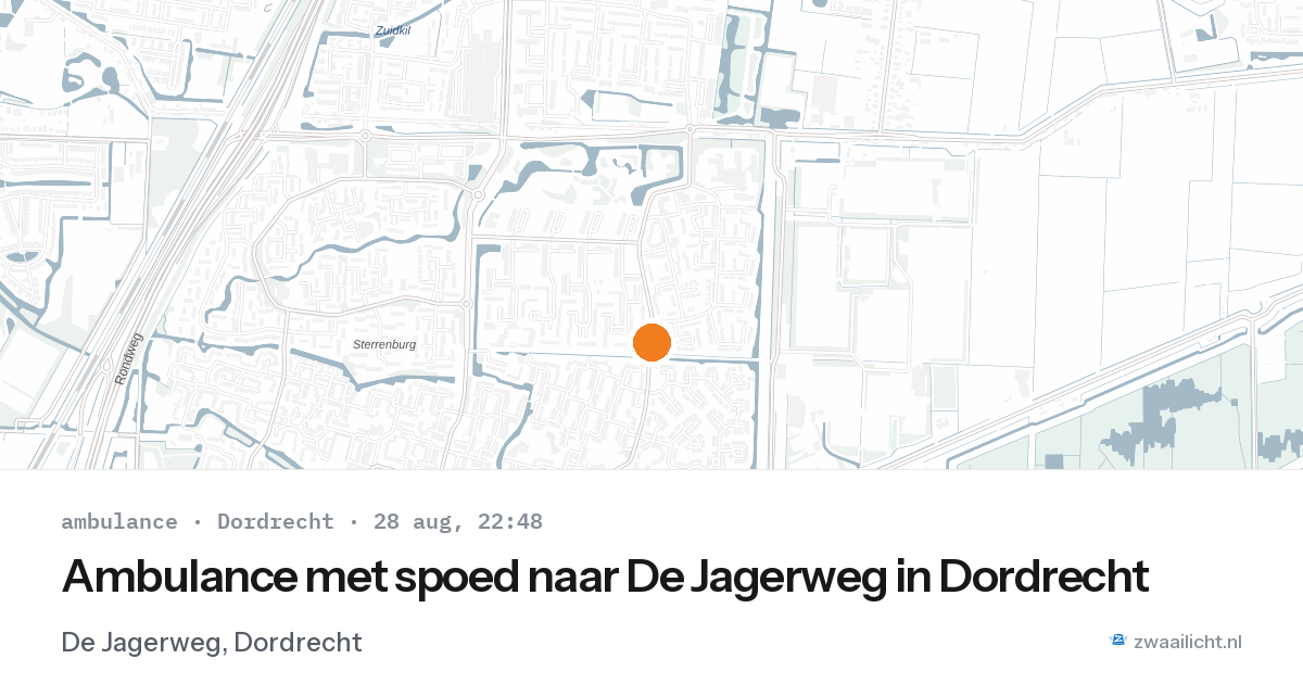Ambulance met spoed naar De Jagerweg in Dordrecht — 28 aug 2026