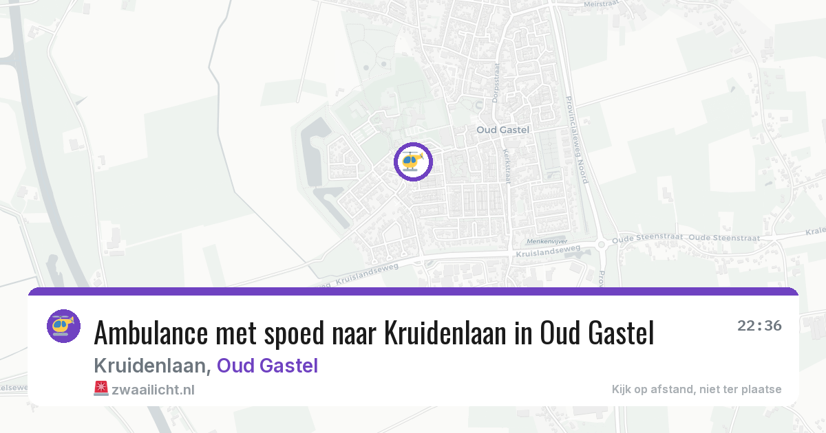 Ambulance met spoed naar Kruidenlaan in Oud Gastel — 22 mei 2026