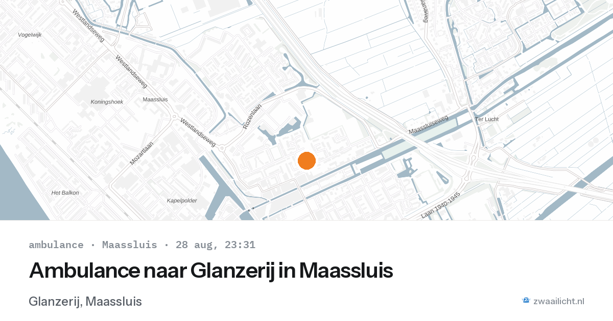 Ambulance naar Glanzerij in Maassluis — 28 aug 2026