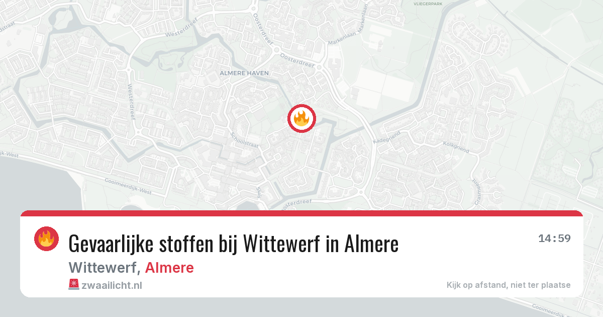 Gevaarlijke stoffen bij Wittewerf in Almere — 1 apr 2026