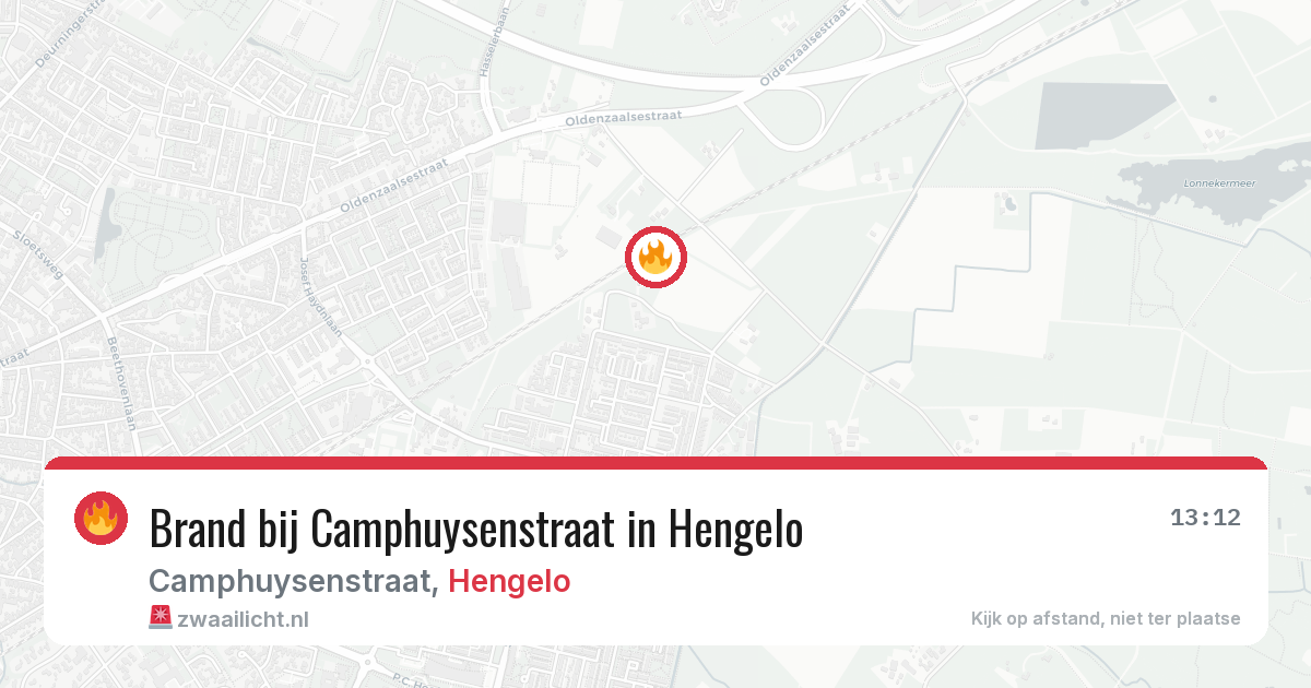 Brand bij Camphuysenstraat in Hengelo — 21 mrt 2026