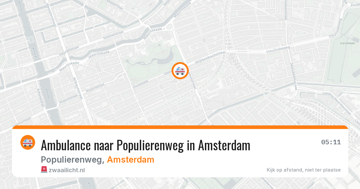Ambulance naar Populierenweg in Amsterdam — 8 aug 2026