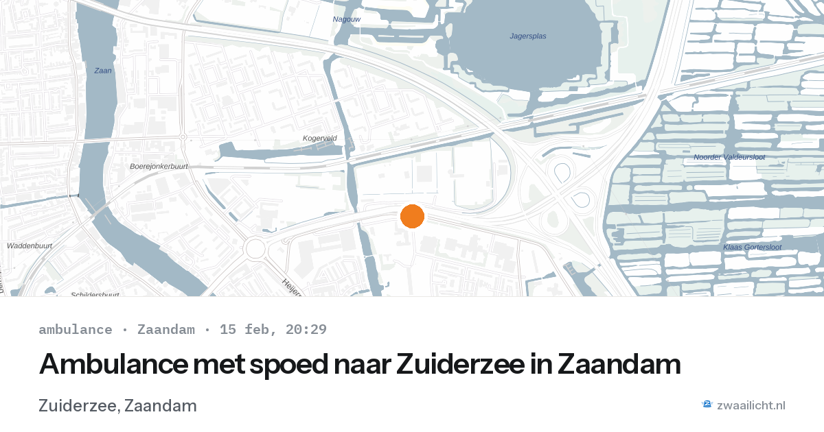 Ambulance met spoed naar Zuiderzee in Zaandam — 15 feb 2026