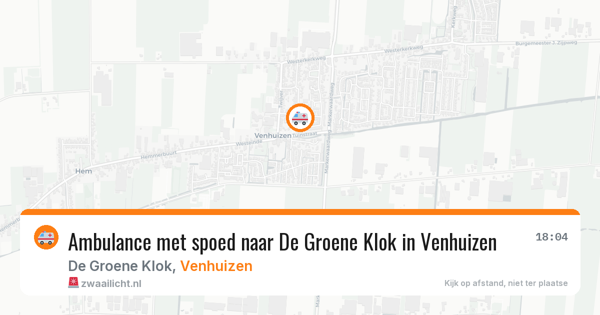 Ambulance met spoed naar De Groene Klok in Venhuizen — 18 mrt 2026