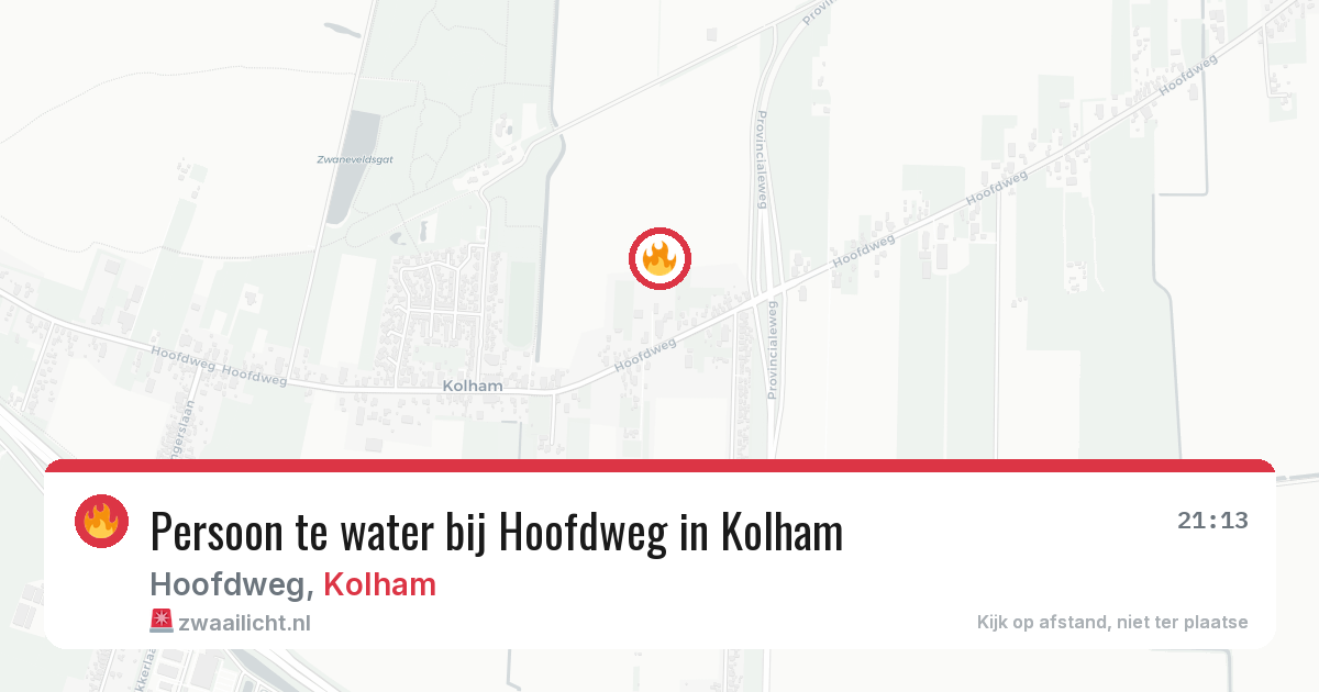 Persoon te water bij Hoofdweg in Kolham — 29 jan 2026