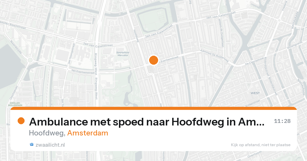 Ambulance met spoed naar Hoofdweg in Amsterdam — 20 aug 2026