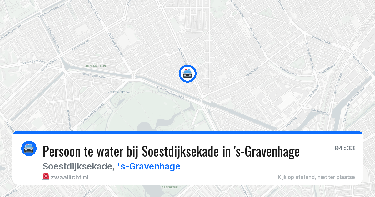 Persoon te water bij Soestdijksekade in 's-Gravenhage — 9 jun 2026