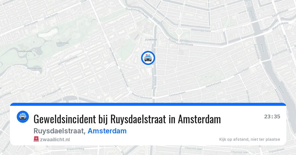 Geweldsincident bij Ruysdaelstraat in Amsterdam — 20 jun 2026