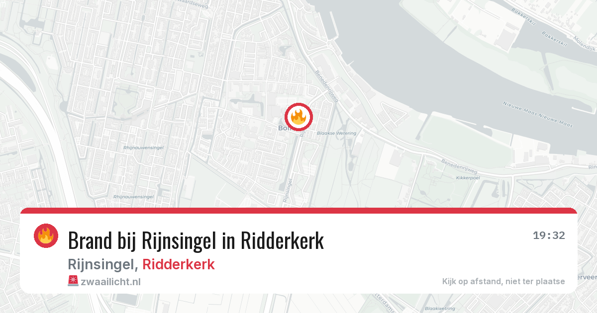 Brand bij Rijnsingel in Ridderkerk — 13 jun 2026
