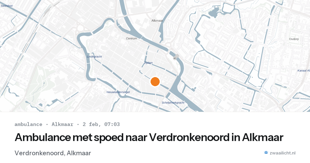 Ambulance met spoed naar Verdronkenoord in Alkmaar — 2 feb 2026
