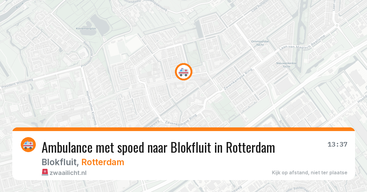 Ambulance met spoed naar Blokfluit in Rotterdam — 6 aug 2026