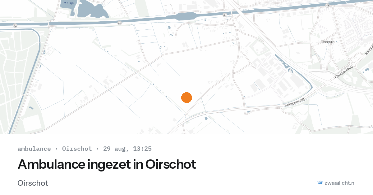Ambulance ingezet in Oirschot — 29 aug 2026