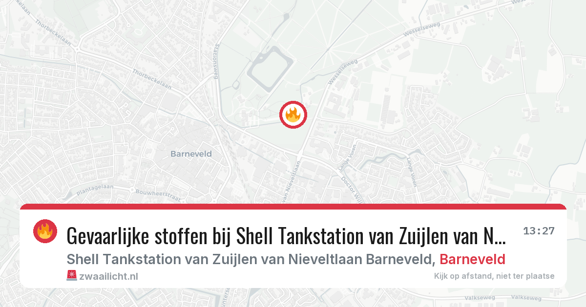Gevaarlijke stoffen bij Shell Tankstation van Zuijlen van Nieveltlaan Barneveld in Barneveld — 29 apr 2026