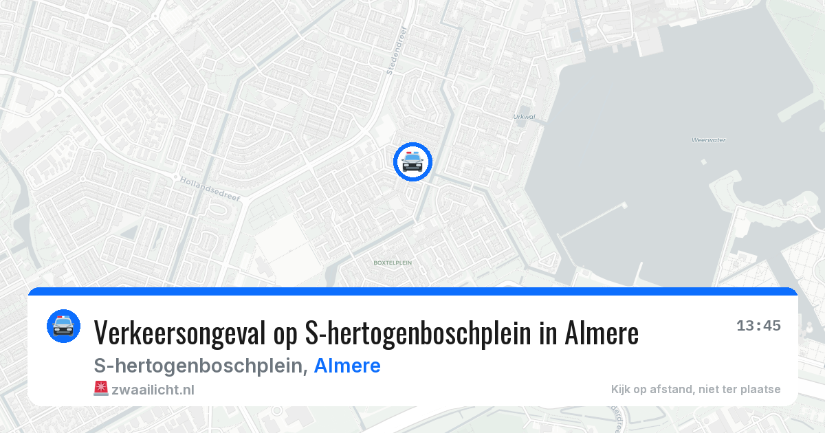 Verkeersongeval op S-hertogenboschplein in Almere — 13 jul 2026