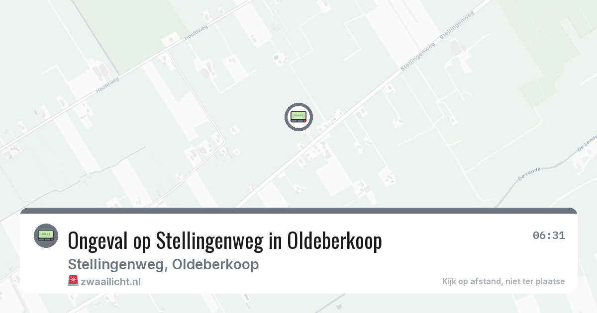 Ongeval op Stellingenweg in Oldeberkoop — 13 feb 2026