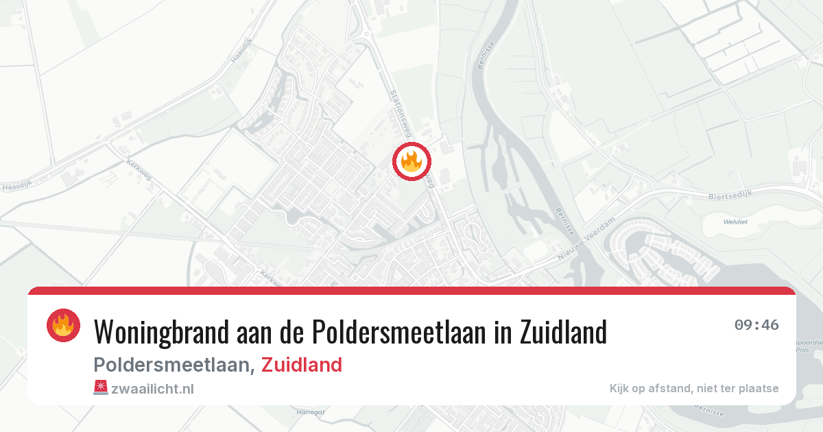 Woningbrand aan de Poldersmeetlaan in Zuidland — 16 jun 2026