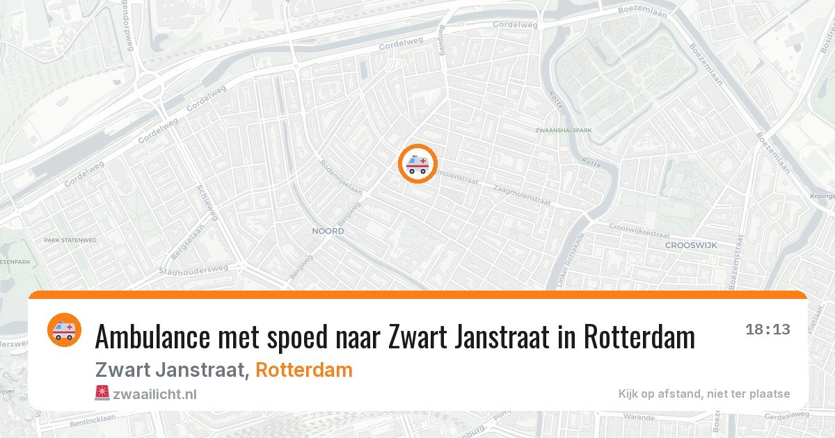 Ambulance met spoed naar Zwart Janstraat in Rotterdam — 14 aug 2026