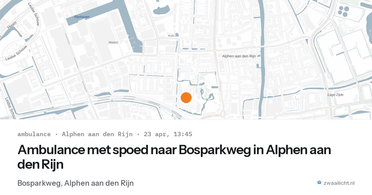 Ambulance met spoed naar Bosparkweg in Alphen aan den Rijn — 23 apr 2026