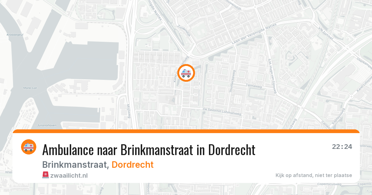 Ambulance naar Brinkmanstraat in Dordrecht — 23 mrt 2026