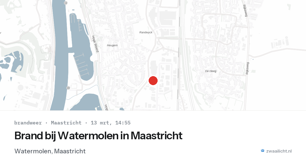 Brand bij Watermolen in Maastricht — 13 mrt 2026