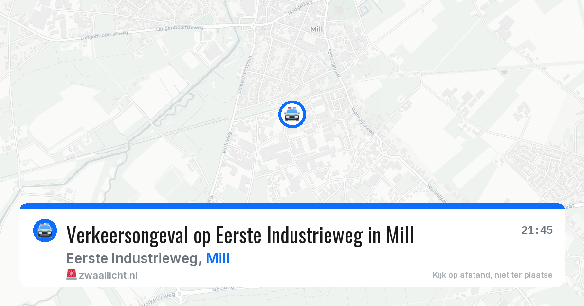 Verkeersongeval op Eerste Industrieweg in Mill — 20 jun 2026