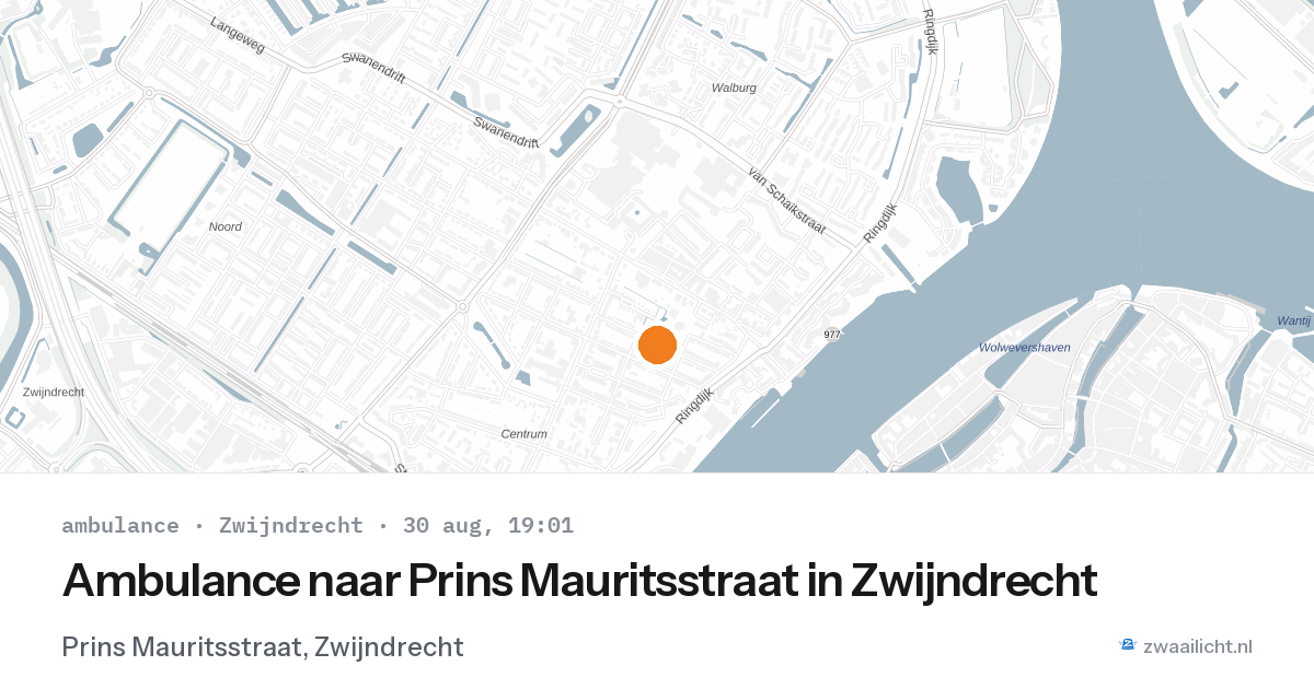 Ambulance naar Prins Mauritsstraat in Zwijndrecht — 30 aug 2026