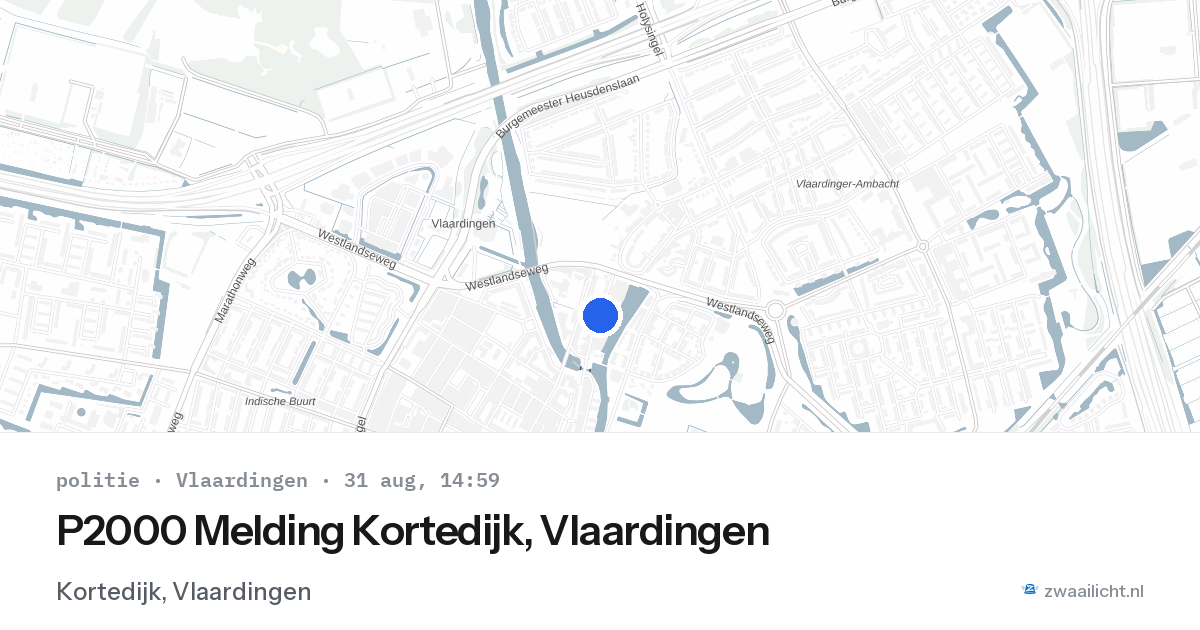 P2000 Melding Kortedijk, Vlaardingen — 31 aug 2026