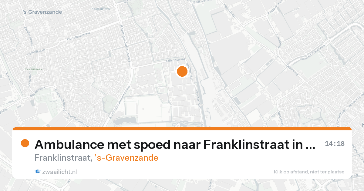 Ambulance met spoed naar Franklinstraat in 's-Gravenzande — 20 aug 2026