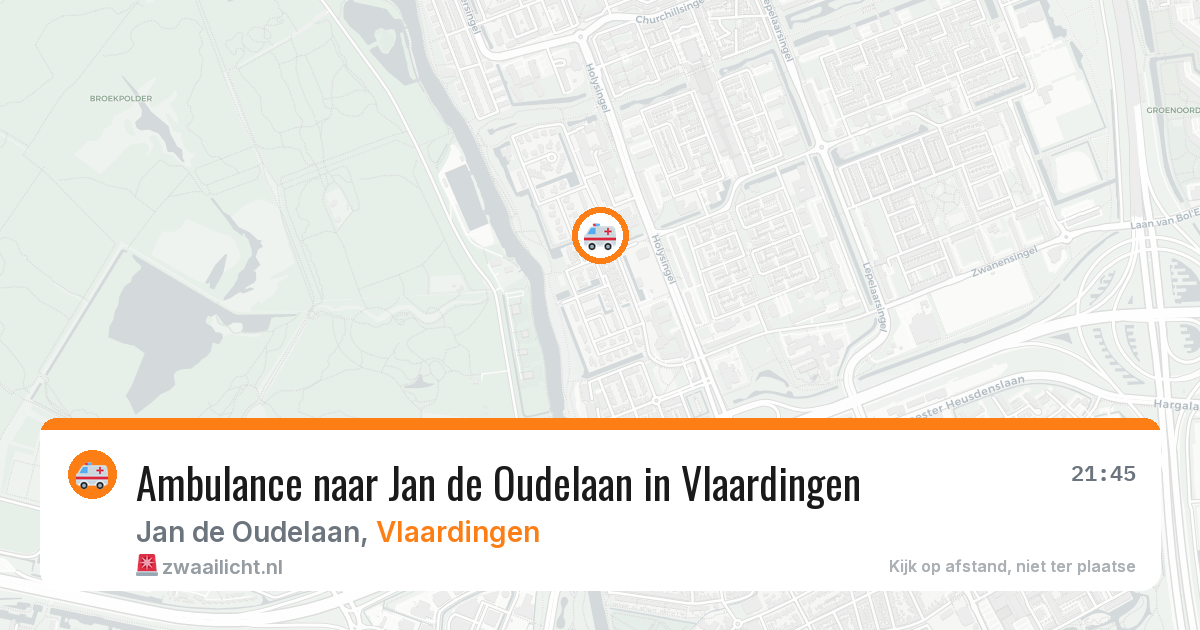Ambulance naar Jan de Oudelaan in Vlaardingen — 27 jul 2026