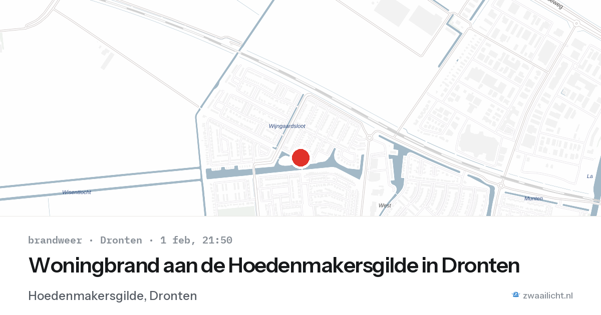 Woningbrand aan de Hoedenmakersgilde in Dronten — 1 feb 2026
