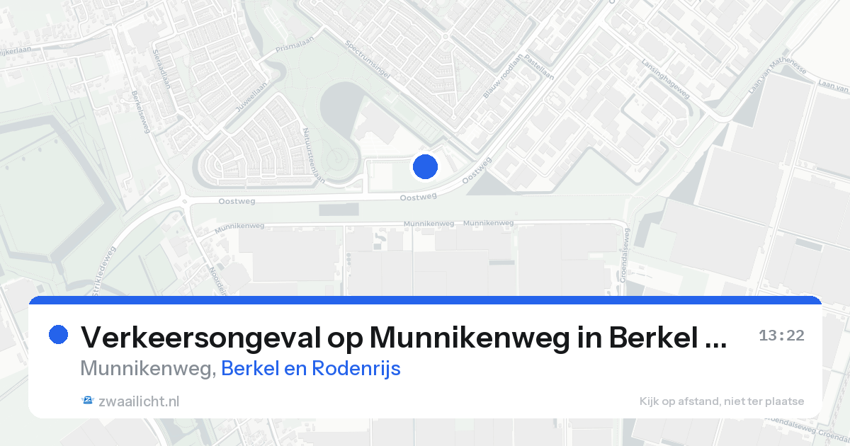 Verkeersongeval op Munnikenweg in Berkel en Rodenrijs — 23 aug 2026