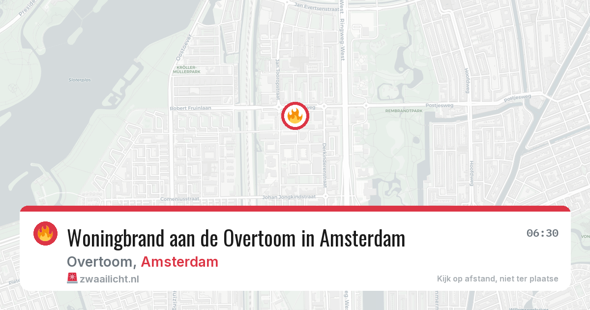 Woningbrand aan de Overtoom in Amsterdam — 15 mrt 2026