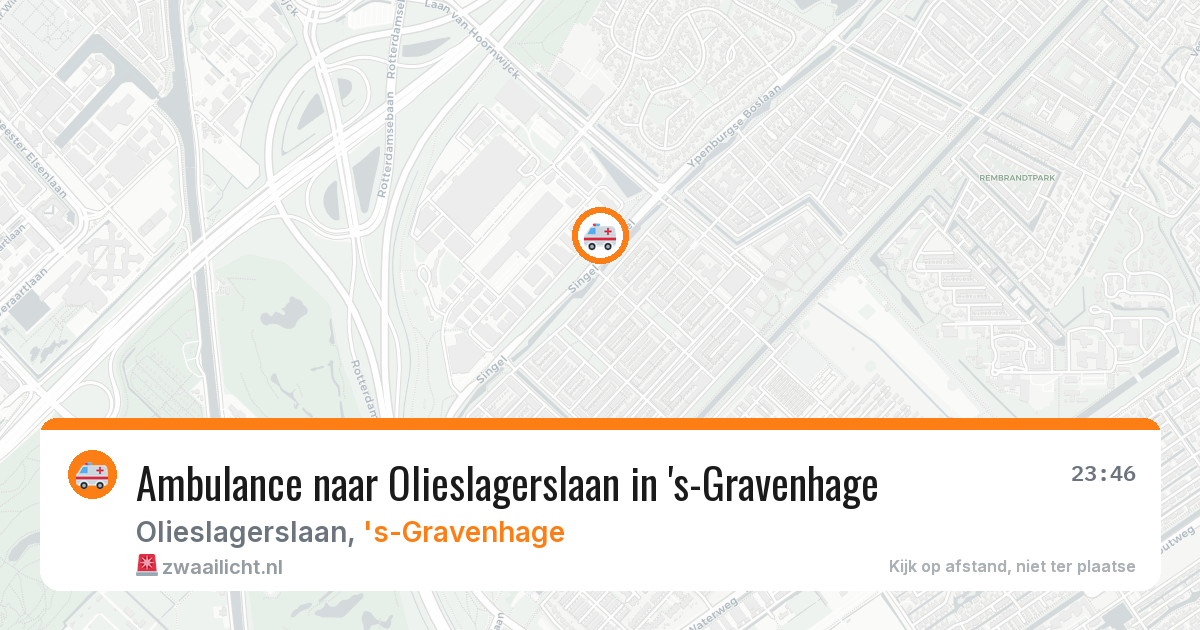 Ambulance naar Olieslagerslaan in 's-Gravenhage — 8 aug 2026