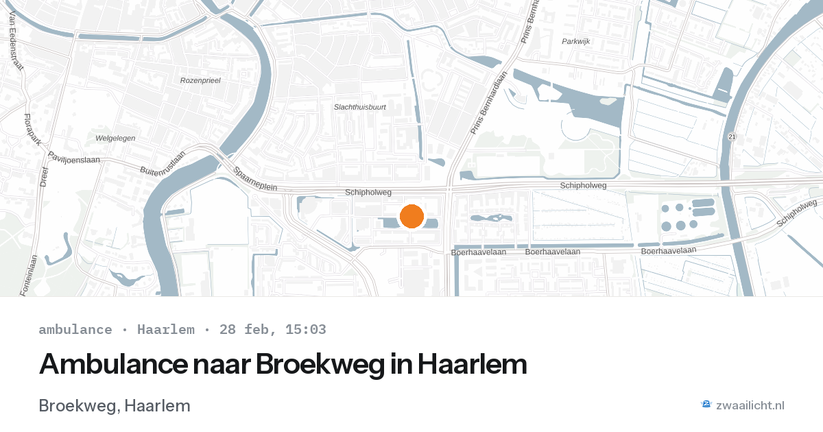 Ambulance naar Broekweg in Haarlem — 28 feb 2026