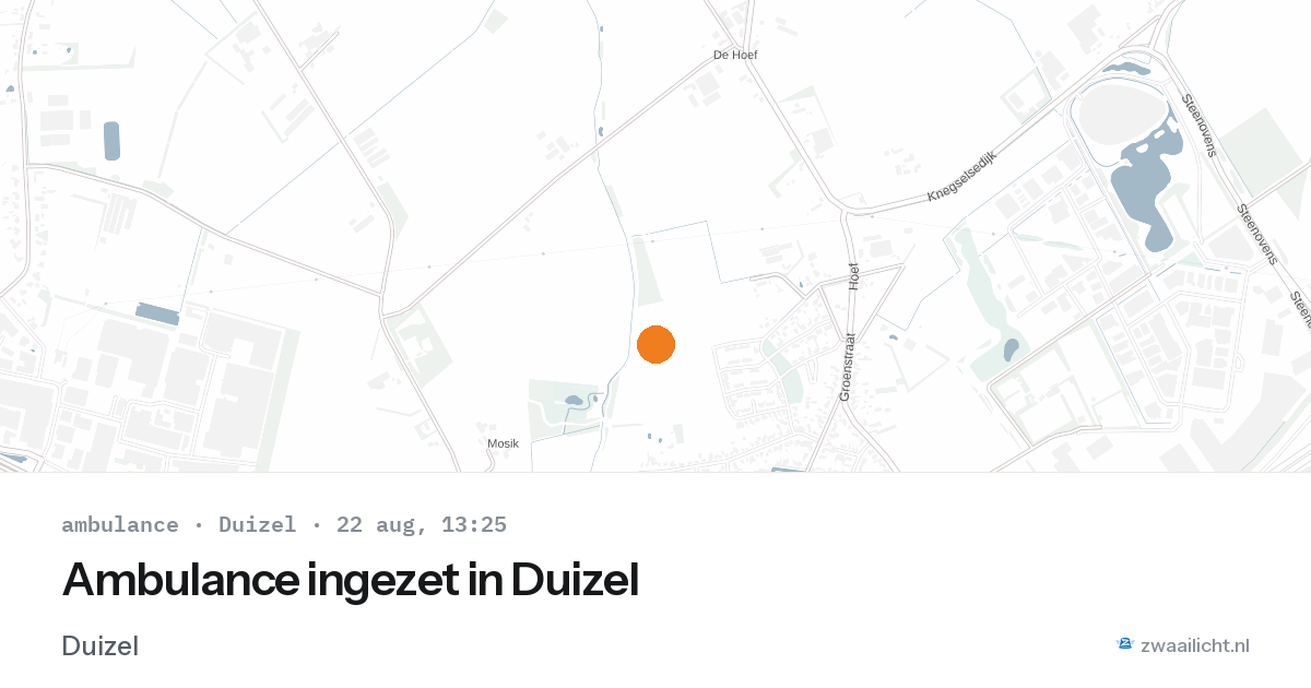 Ambulance ingezet in Duizel — 22 aug 2026