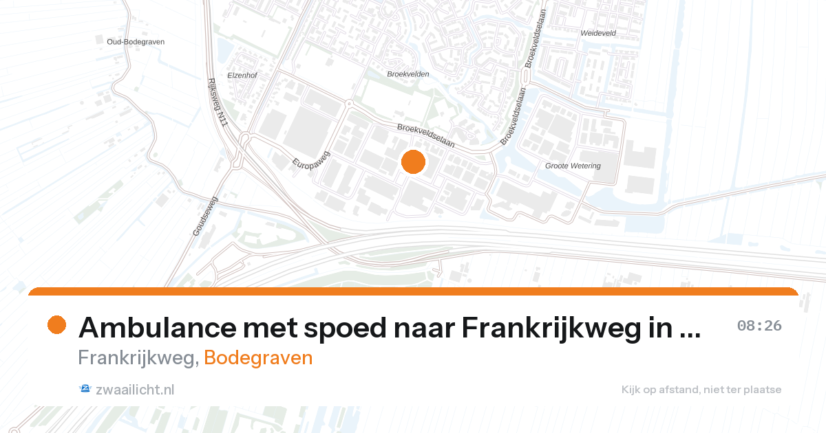Ambulance met spoed naar Frankrijkweg in Bodegraven — 18 feb 2026