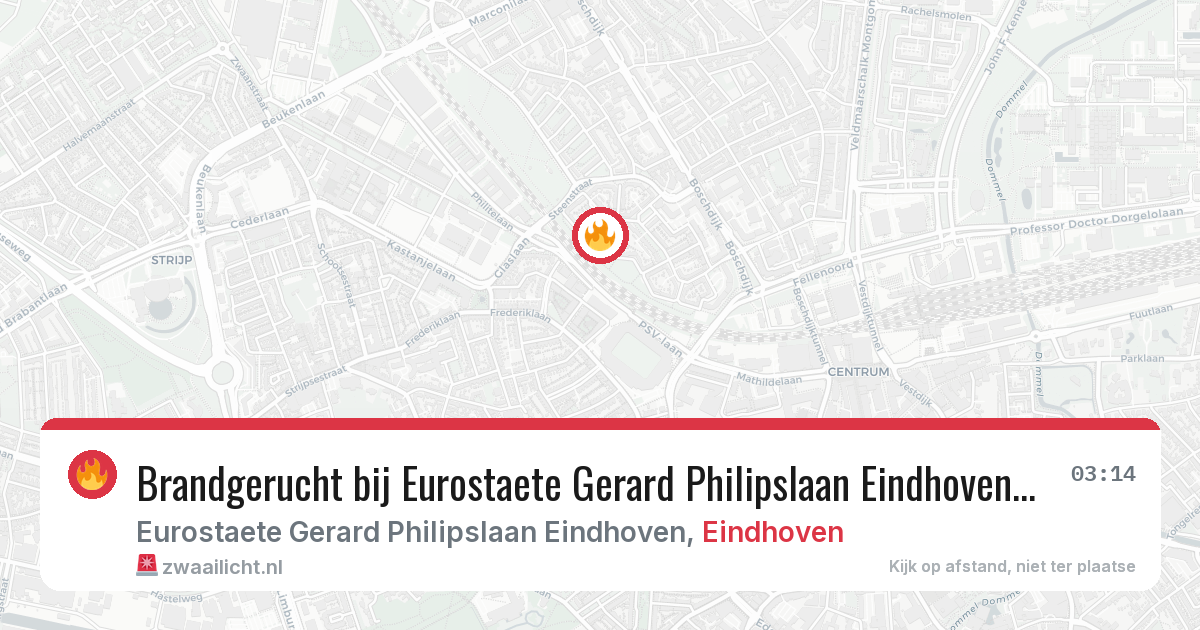 Brandgerucht bij Eurostaete Gerard Philipslaan Eindhoven in Eindhoven — 18 apr 2026