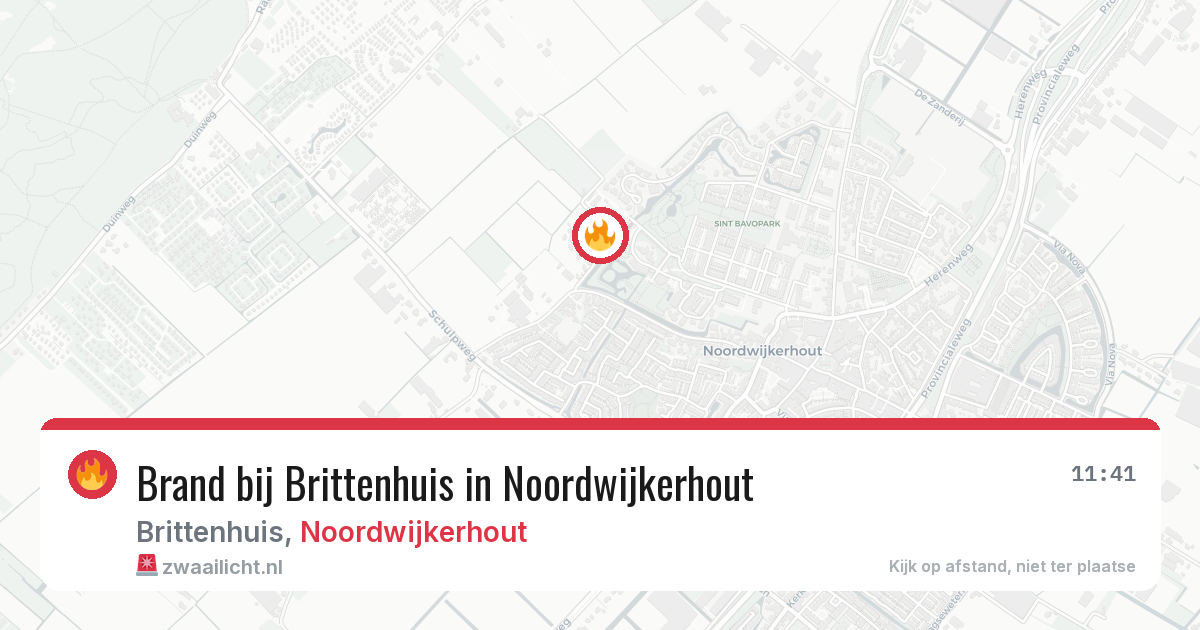 Brand bij Brittenhuis in Noordwijkerhout — 2 apr 2026