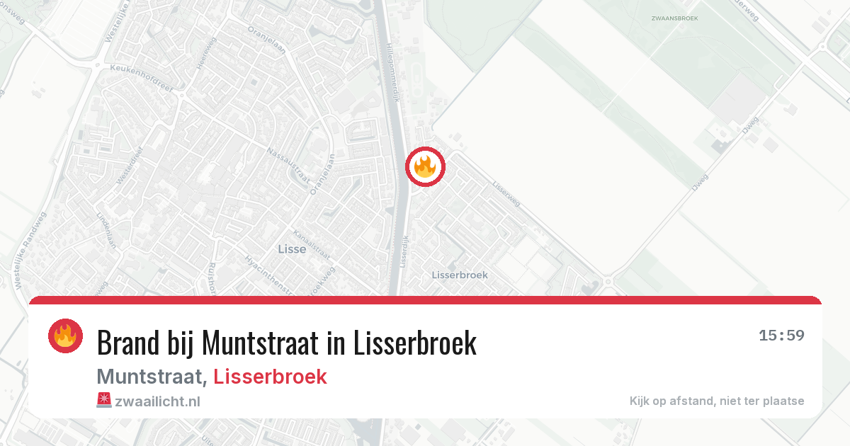 Brand bij Muntstraat in Lisserbroek — 2 aug 2026