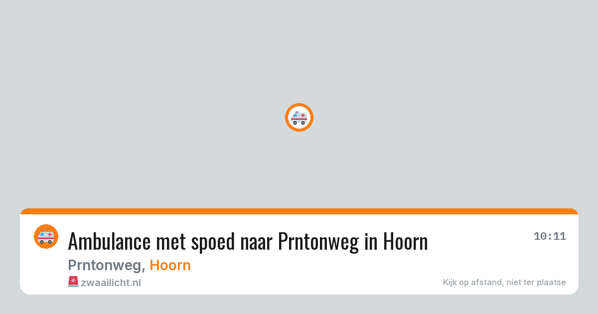 Ambulance met spoed naar Prntonweg in Hoorn — 7 jul 2026
