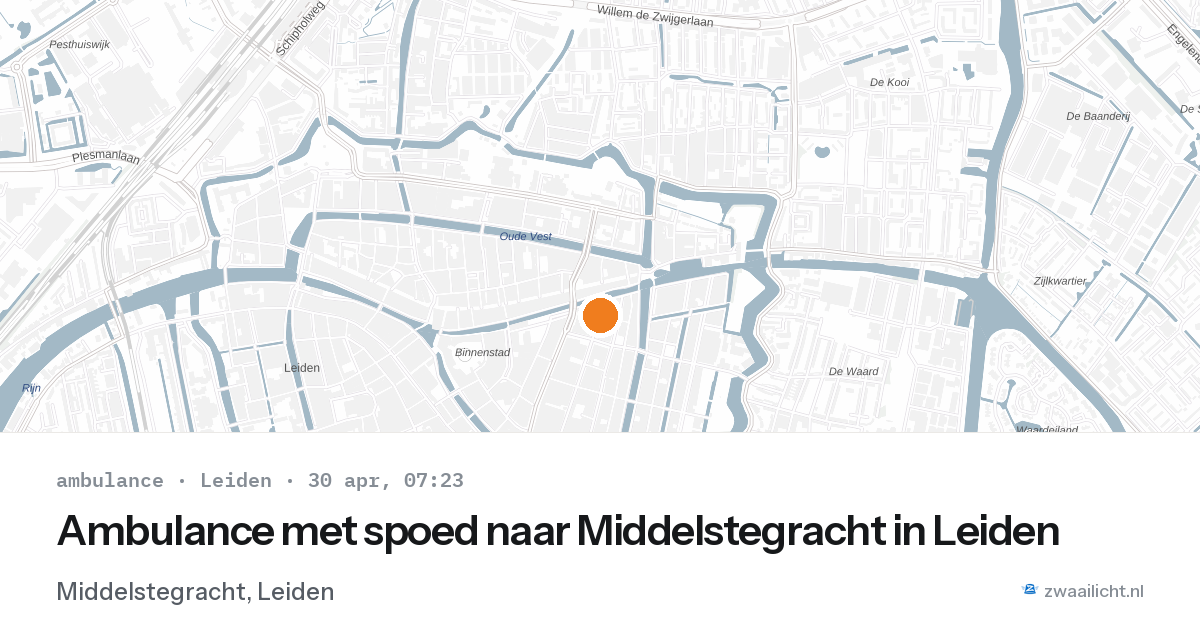 Ambulance met spoed naar Middelstegracht in Leiden — 30 apr 2026